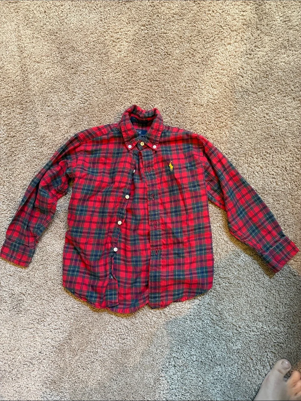 🔥 Ralph Lauren Red and Green Plaid Button-Down Shirts (2)